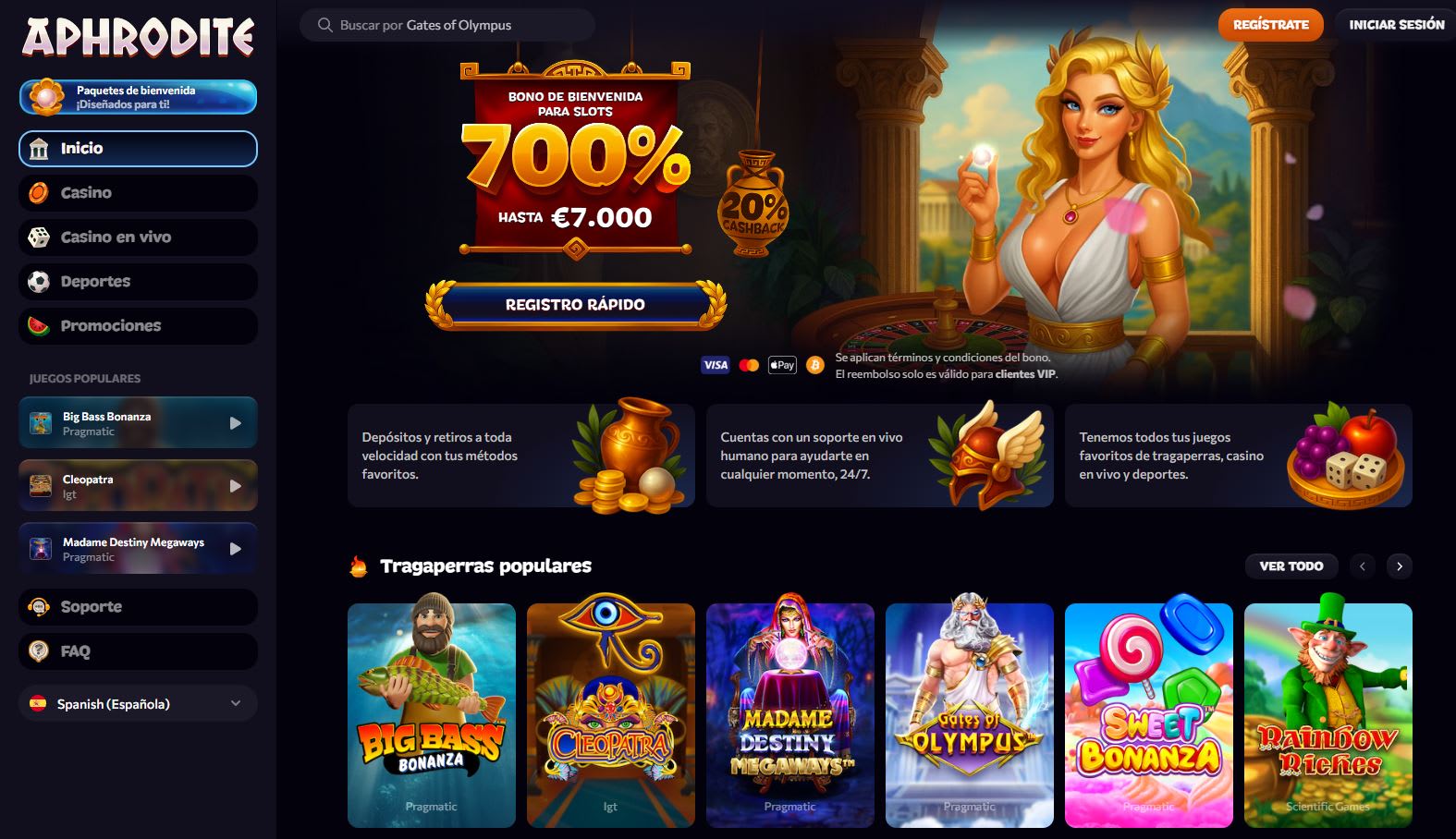 Aphrodite Casino en Español 2026
