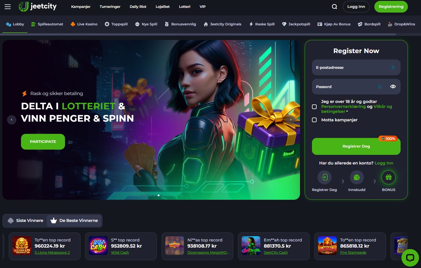 JeetCity Casino (på norsk) 2026