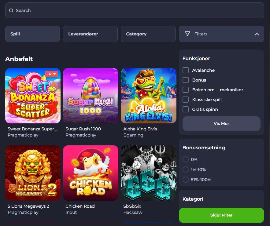 JeetCity søkefunksjon med nyttige filtre