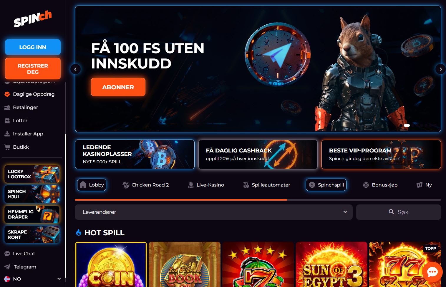 Spinch Casino Norge 2026