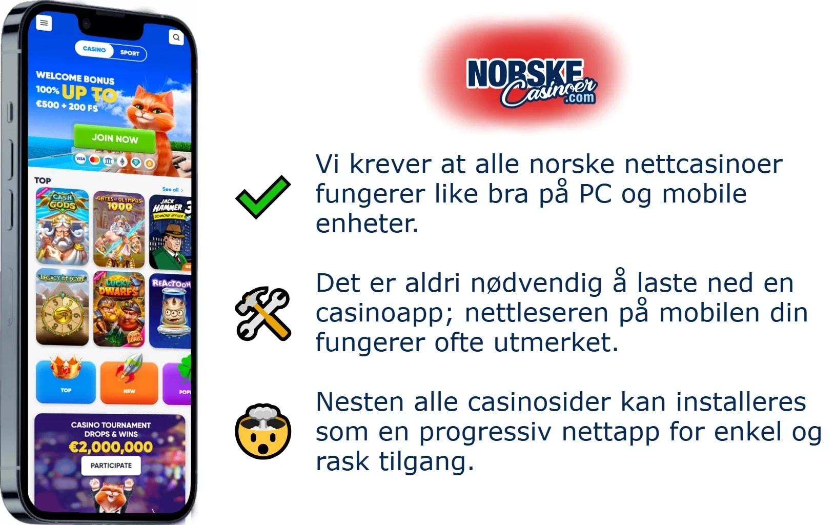 Fakta om nettcasinoer på mobil