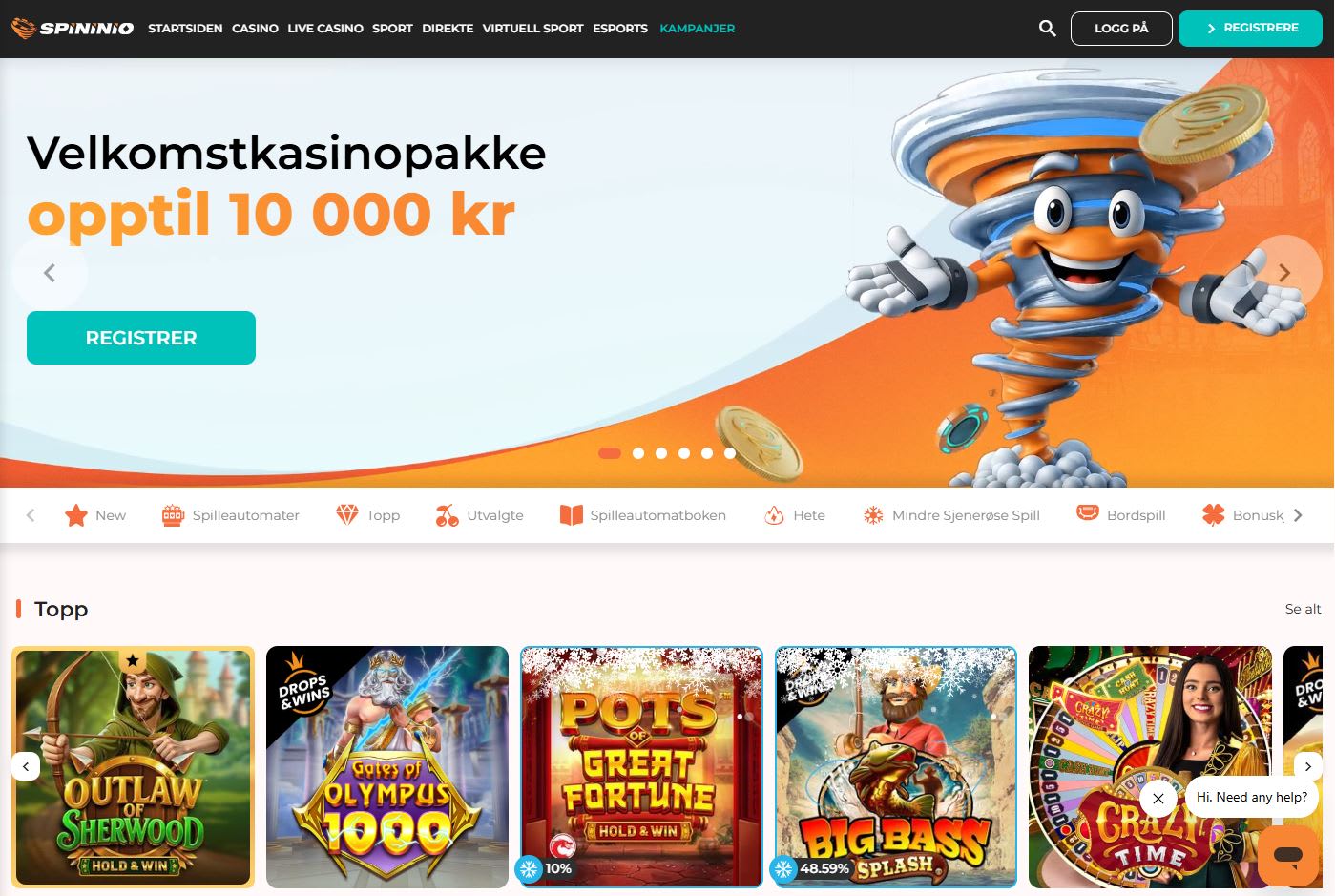 Spininio Casino Norge 2026