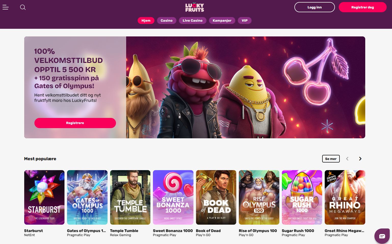 Lucky Fruits Casino Norge 2026