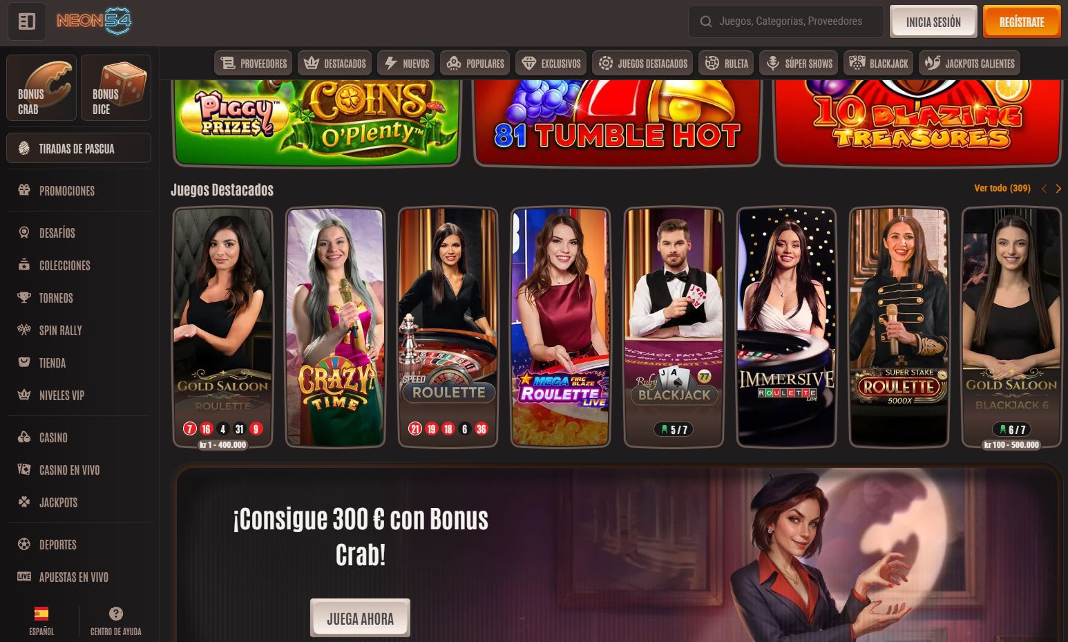 Neon54 Casino en Español 2026