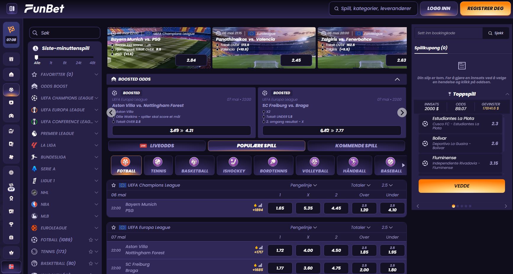 Sportspill på Funbet
