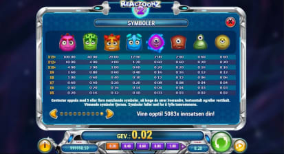 Reactoonz 2 betalingsplan