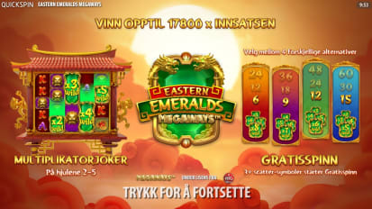 Eastern Emeralds Megaways (Startskjermen)