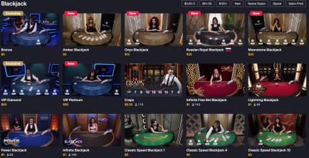 Evolution Live Blackjack Lobby