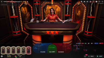 XXXtreme Lightning Baccarat main game