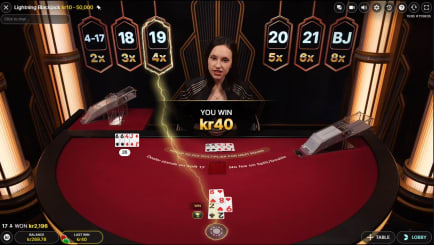 Lightning Blackjack Live (10 kr)