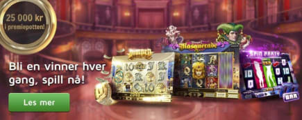 Nettcasinoet Spilleautomater deler ut 25 000 kr