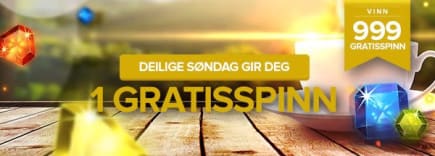 Endelig søndag og norsk casino gir deg free spins