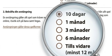 Spelpaus får 10-dagars avstängnings-alternativ