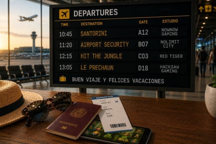 Del aeropuerto a Santorini: cuatro tragaperras veraniegas
