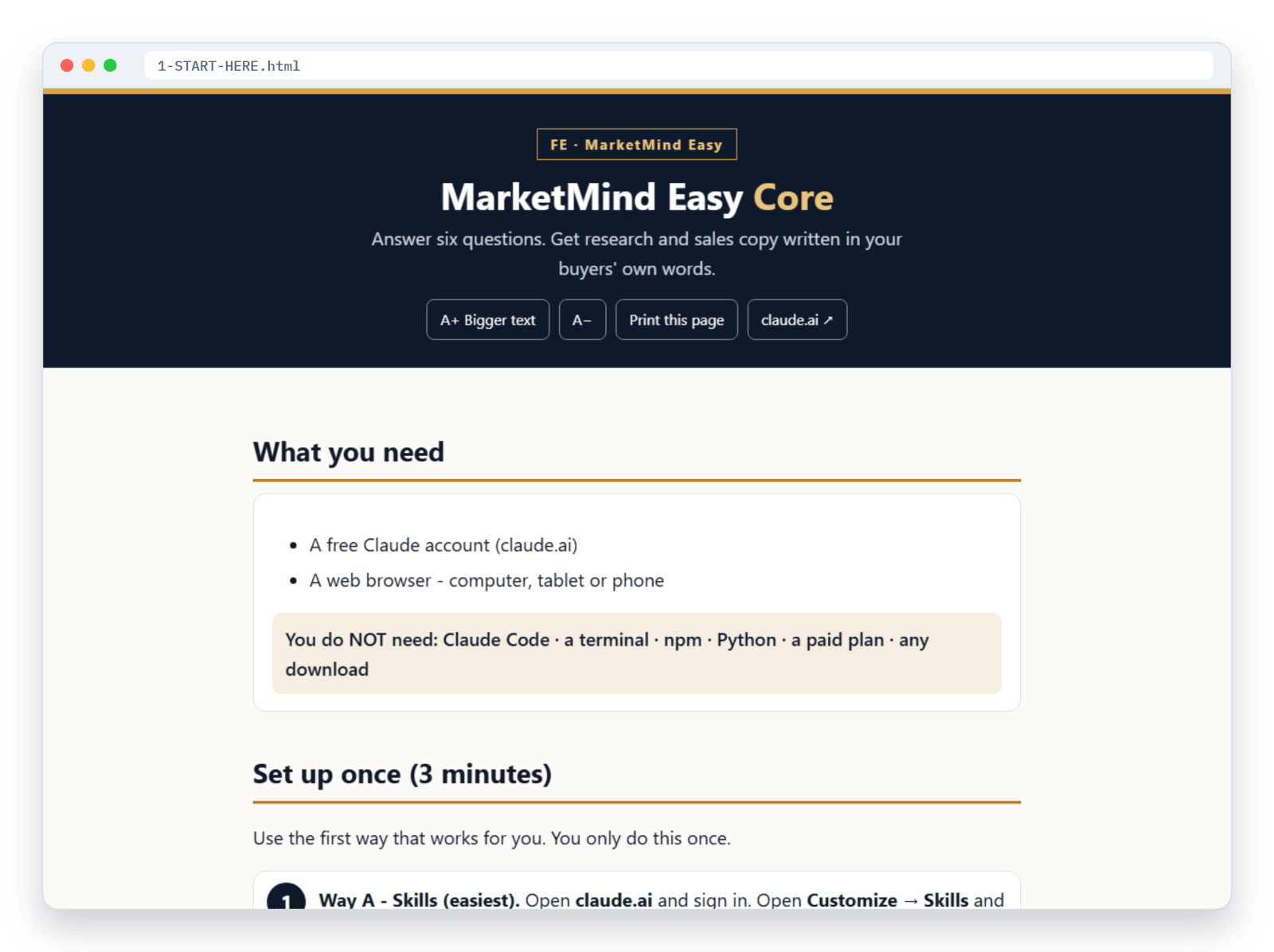 Competitive Advertising Stage Example MarketMind Easy - Start For $1