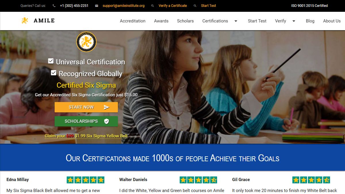 Amile Institute website