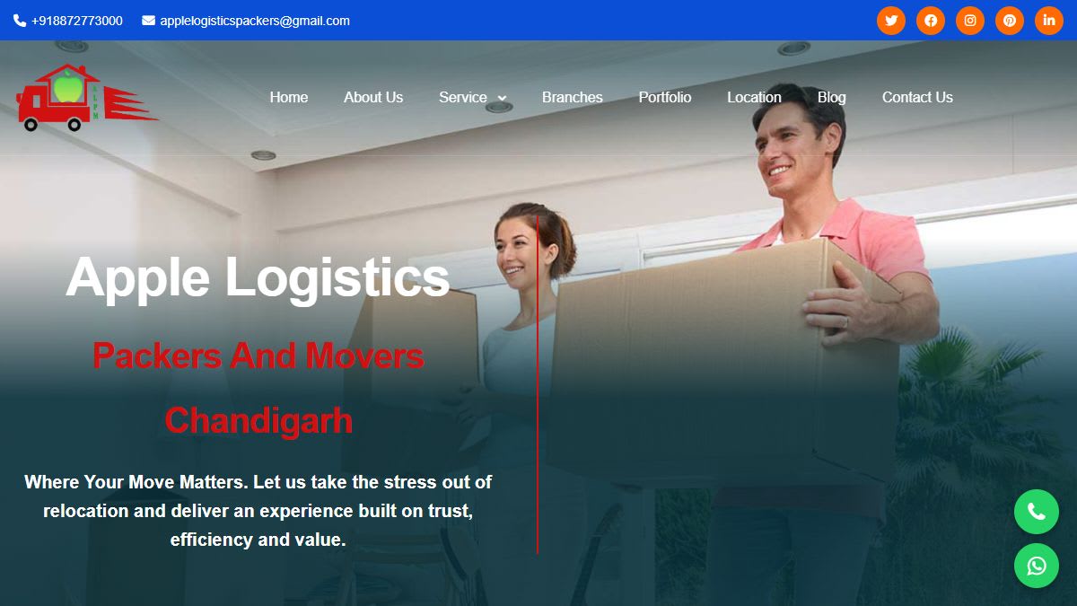 Apple Logistics Packers and Movers website