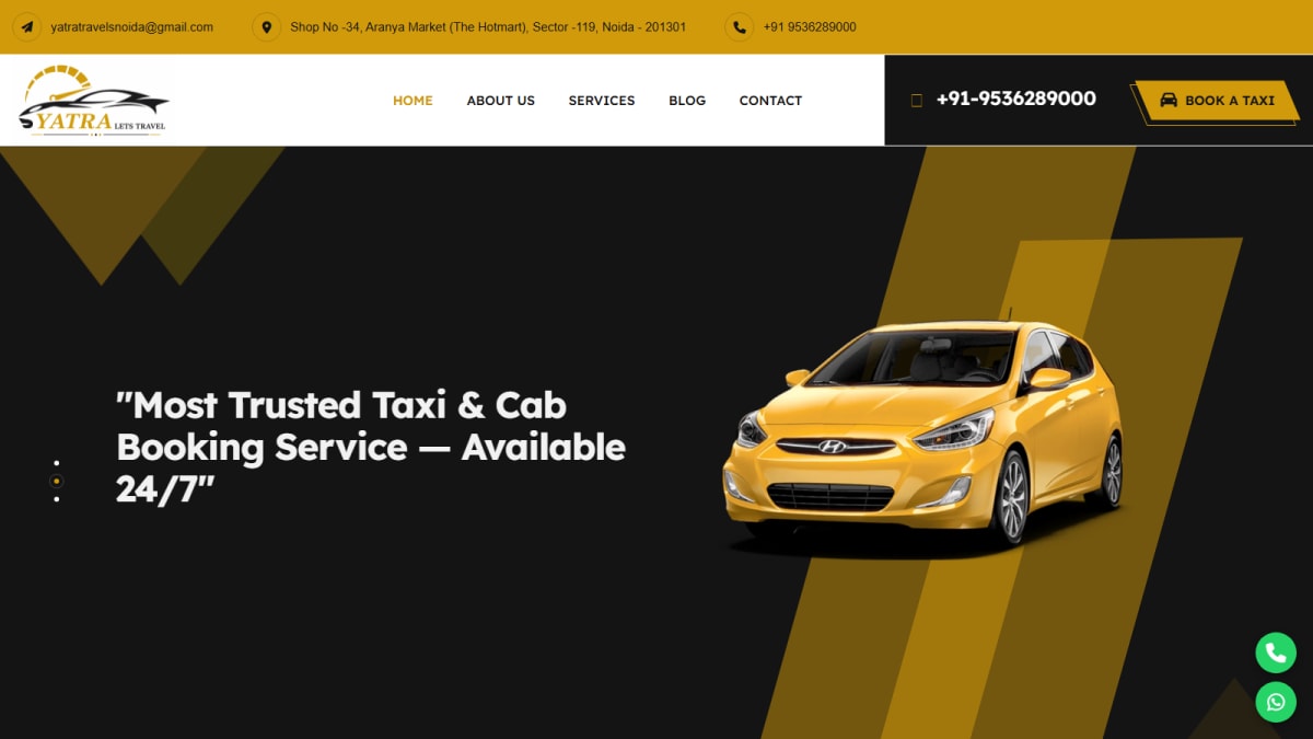 Yatra Travels website