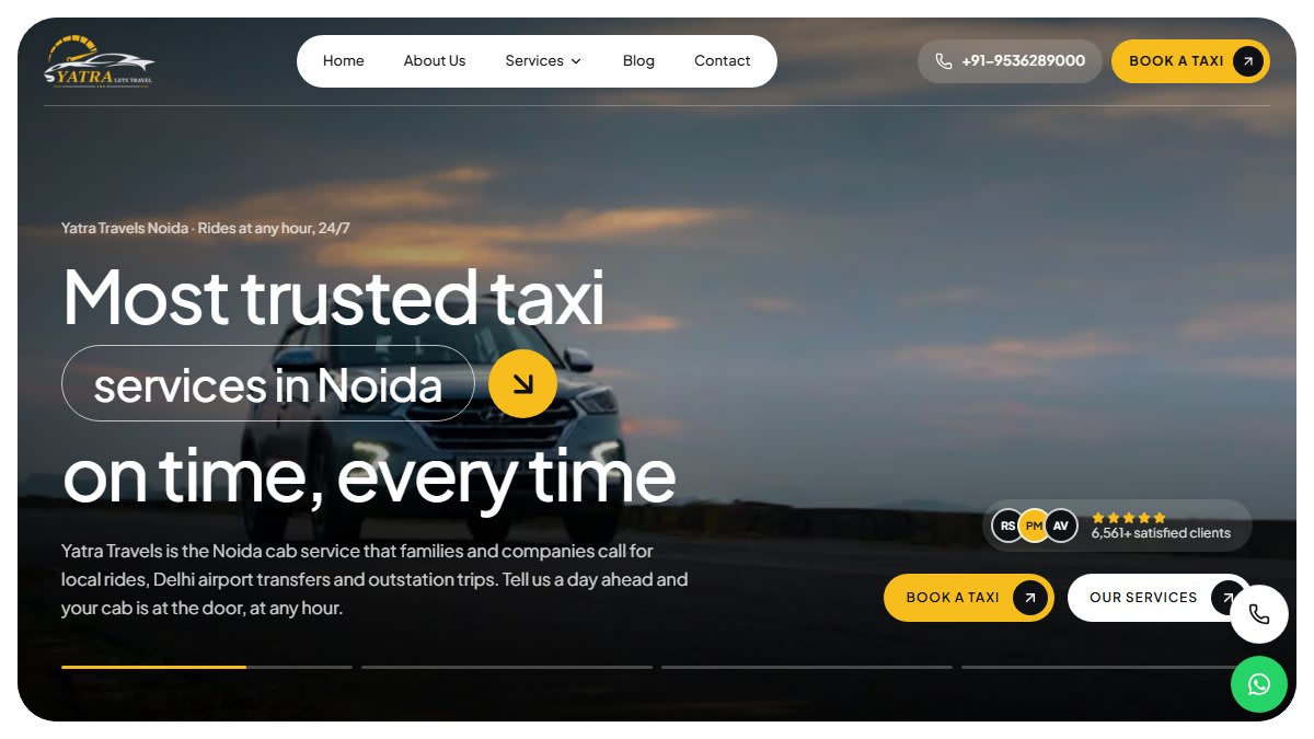 Yatra Travels website homepage