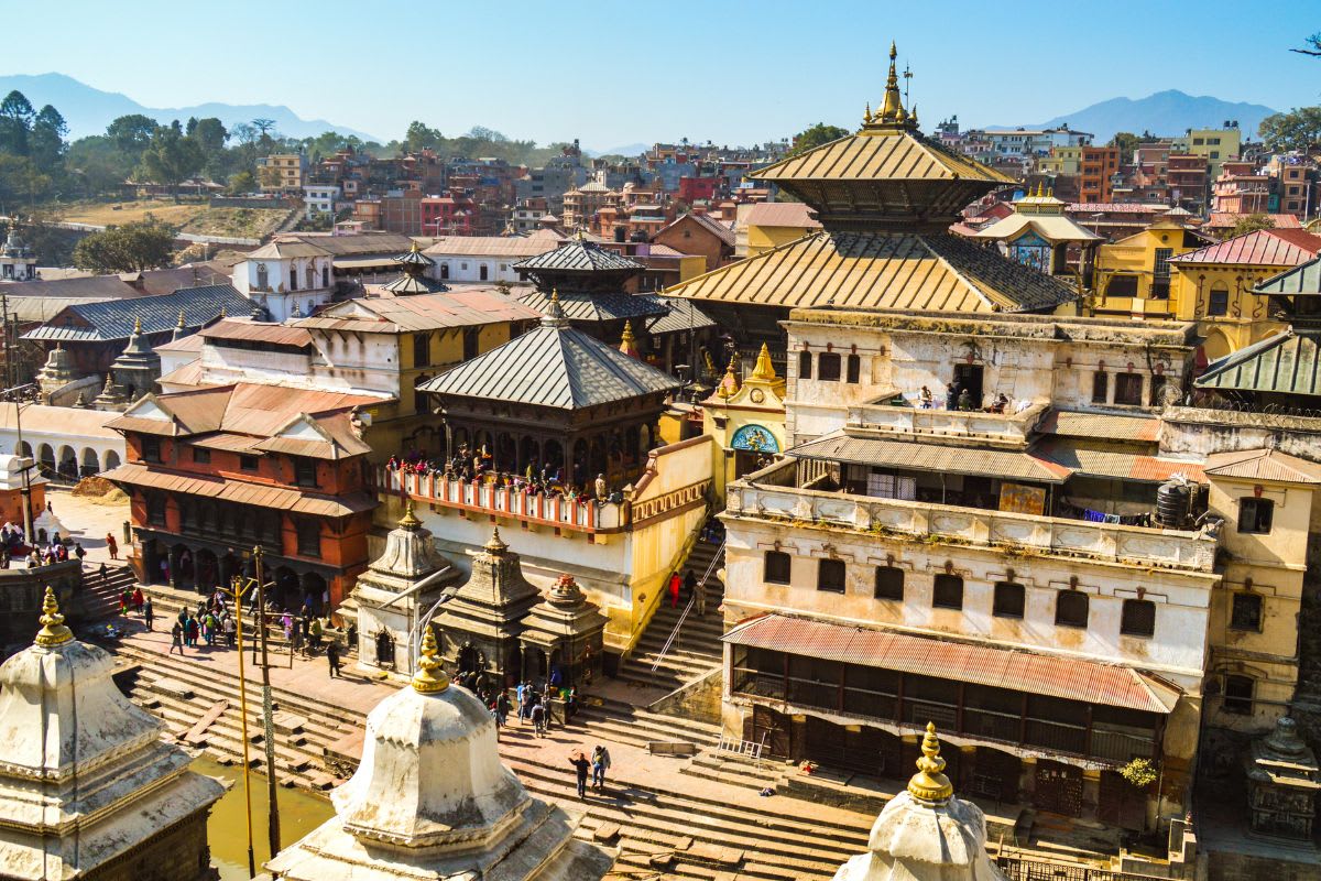 Tempelbezirk von Pashupatinath am Bagmati-Fluss