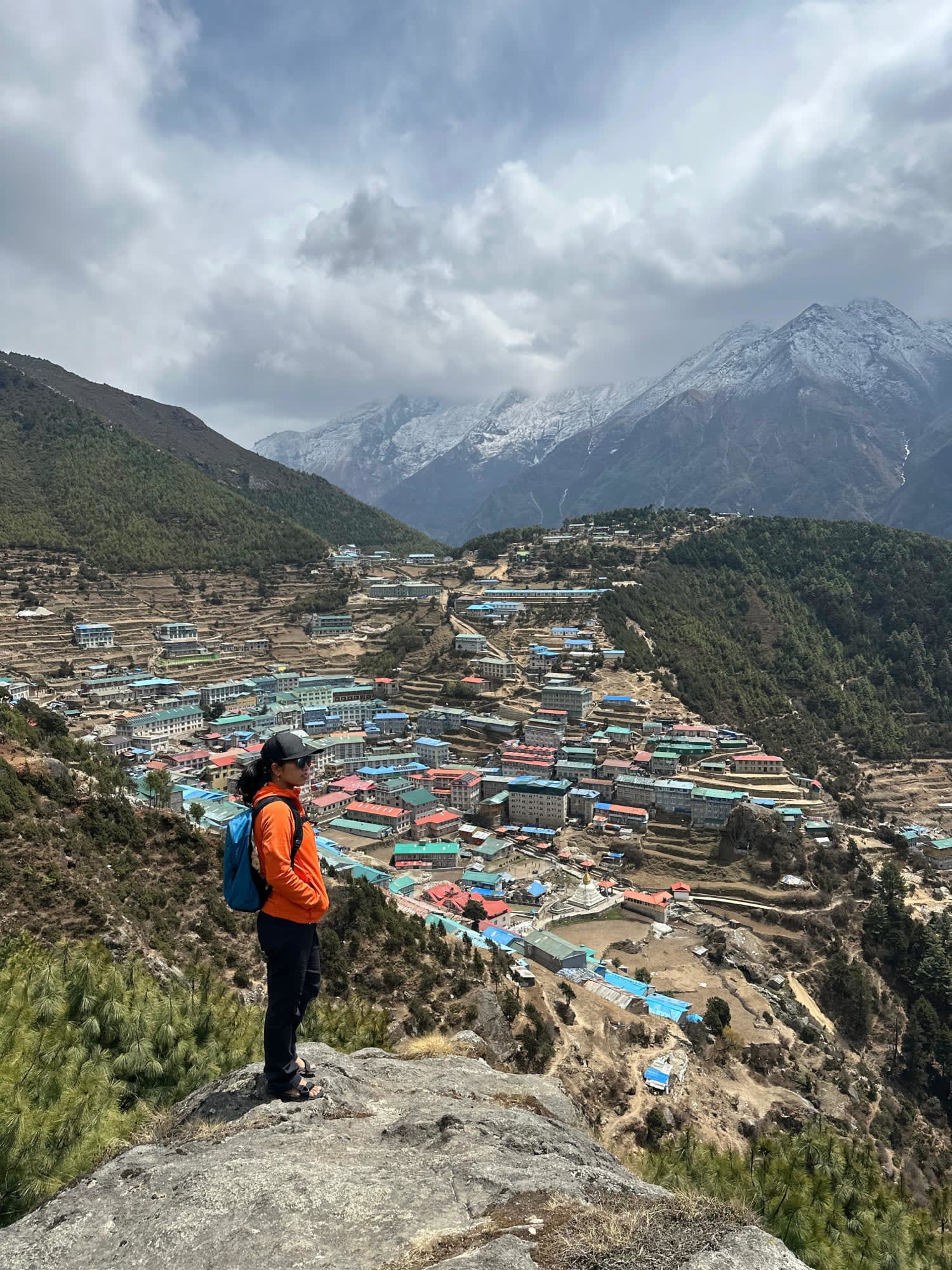 Blick auf Namche Bazaar im Khumbu-Tal