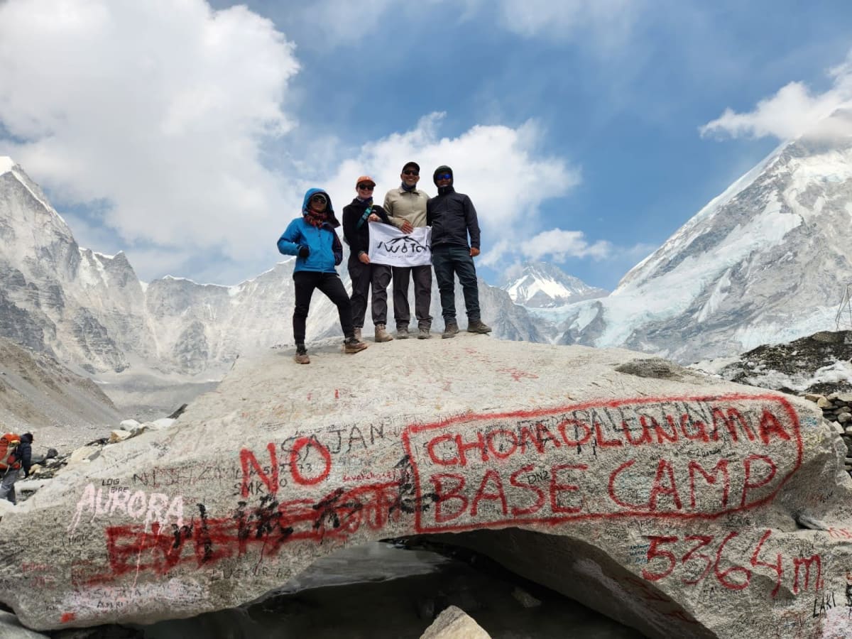 Aerial view of the Khumbu peaks on the helicopter leg back to Kathmandu