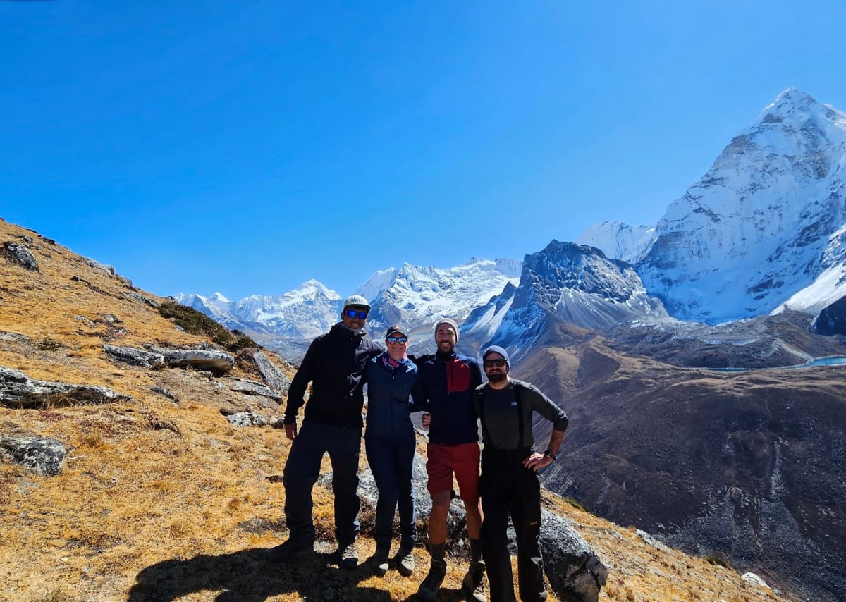 Sunrise over Everest and Cho Oyu from Gokyo Ri at 5,357 m