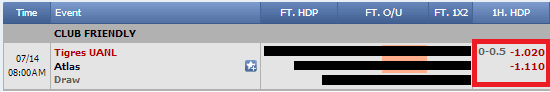 Maxbet First Half Handicap Maxbet First Half Handicap