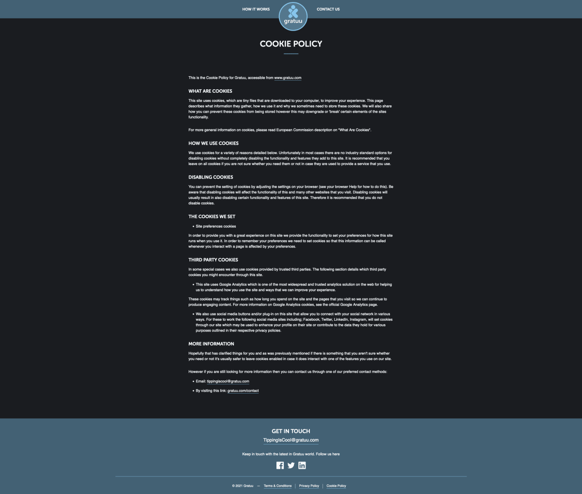 Gratuu Policy page