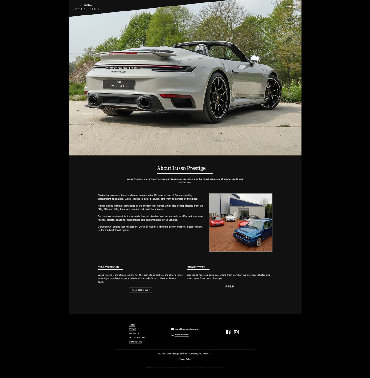 Lusso Prestige About page