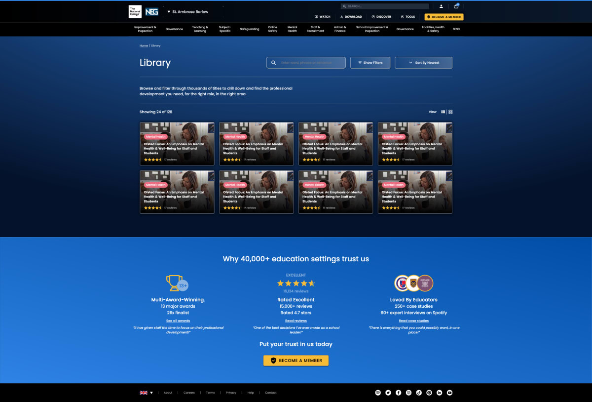Library - Grid View