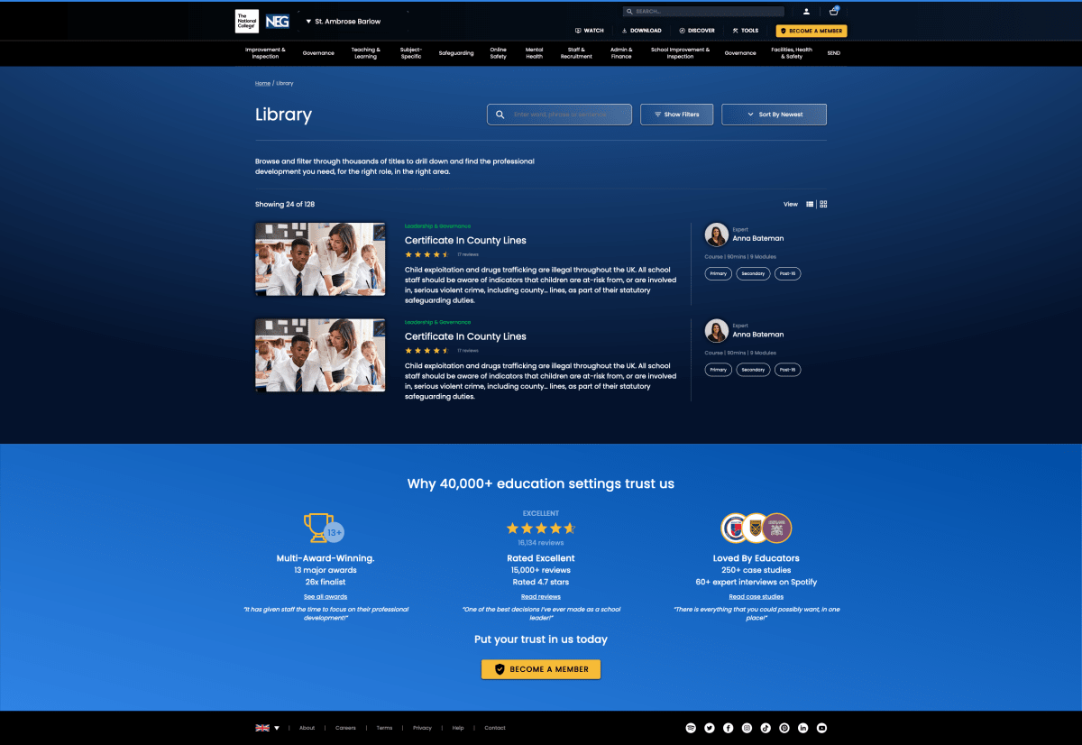 Library - List View
