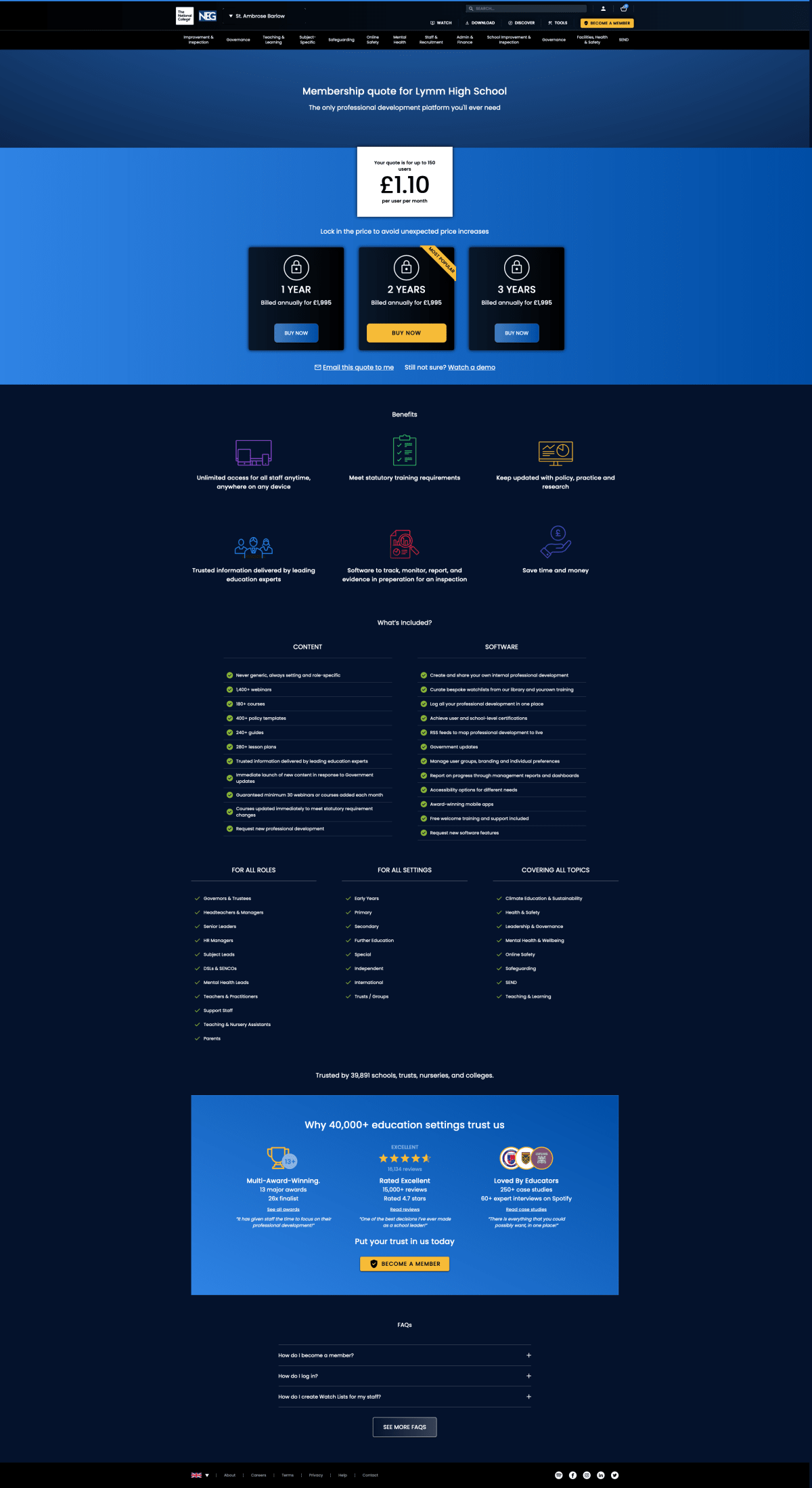 Membership Cost