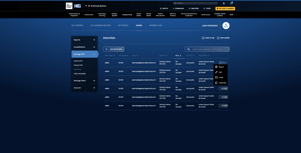 Watchlists
