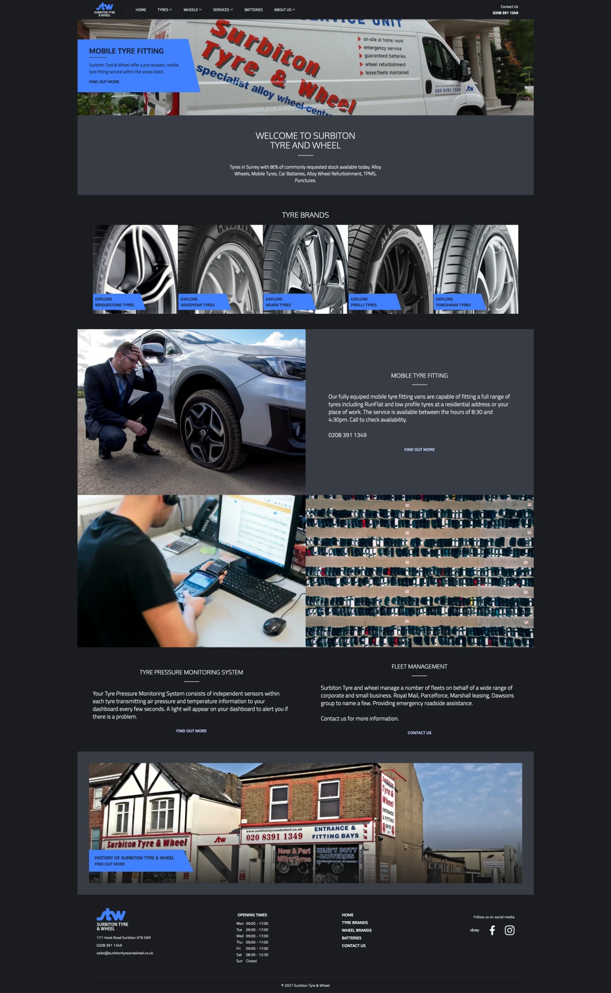 Surbiton Tyre and Wheel homepage screenshot
