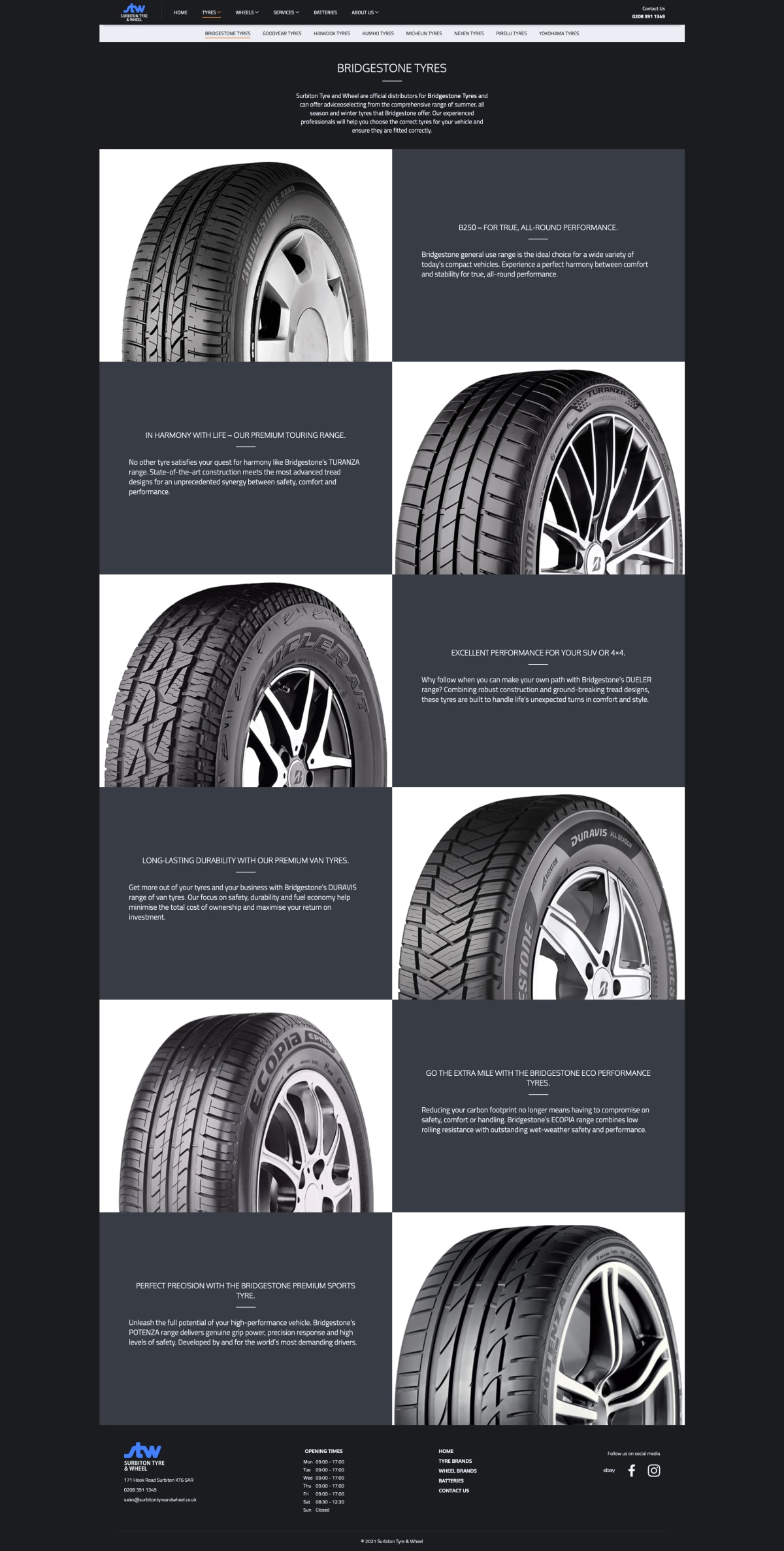 Surbiton Tyre and Wheel tyre detail page screenshot