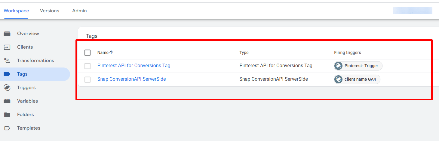 Server-side GTM: Pinterest API for Conversions tag, beside Snap Conversions API