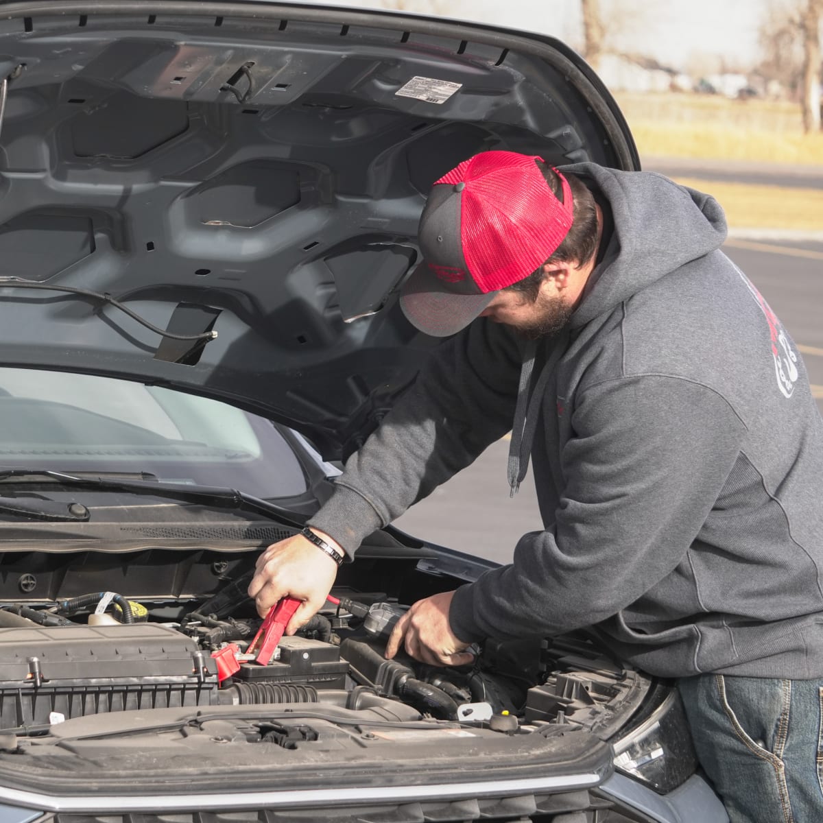 McRae Towing and Recovery roadside assistance jump start.