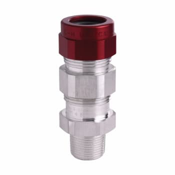 Crouse-Hinds TMCX165 Explosionproof Through Bulkhead Cable Gland Connector,  1/2 in Trade, 0.44 to 0.65 in Cable Openings, Aluminum, Nickel Plated