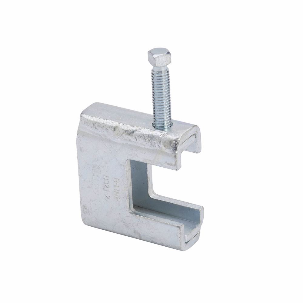 B-Line B321-4ZN Rod to Beam Clamp With Sockets, 5/8-11 Rod, 3/8 to 1-11/16  in THK Flange, 1800 lb Load, Low Carbon Steel, Electro-Zinc Plated