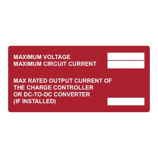 Solar Installation Labels | McNaughton-McKay