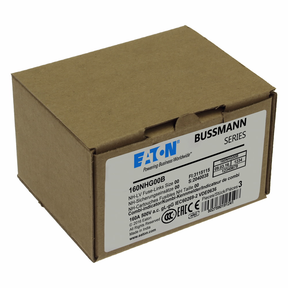 1PCS 100NHG000B 125NHG00B 160NHG00B Fuse NH000/00 (Size