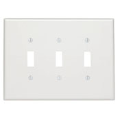 Leviton 88111 3-Gang Toggle Device Switch Wallplate Oversized Thermoset Mount White