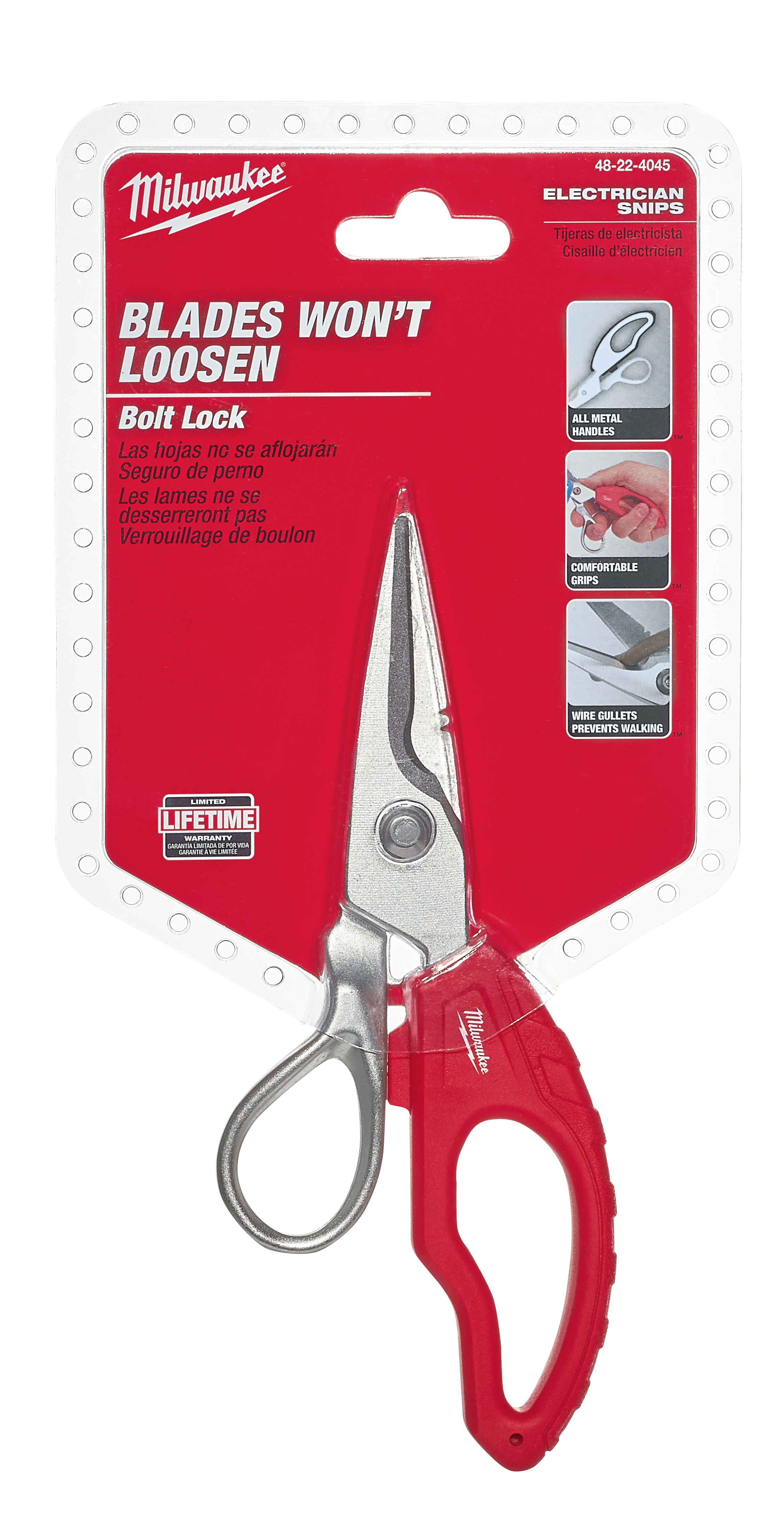 Milwaukee Tool MilwaukeeÂ® BOLT LOCK Cable Scissors / Electrician Snips  48-22-4045