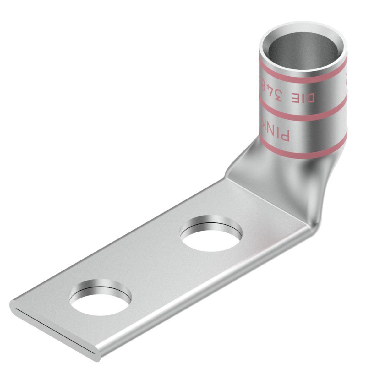 Lot De 25 Cosses De Compression BURNDY YA2CL2TC38 - Pour Câble 2 AWG - 2 Trous De Fixation 3/8" - Court
