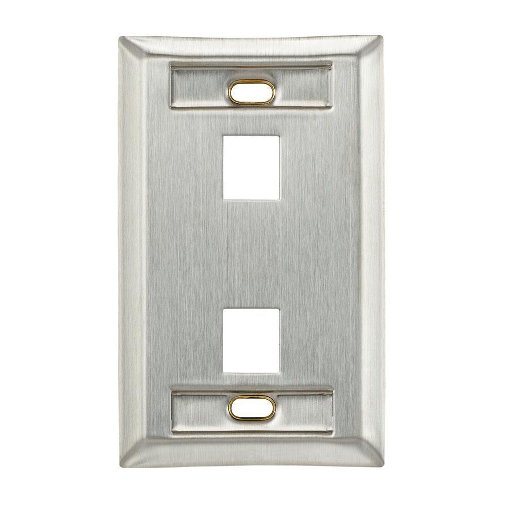 Leviton 43080–2S4 Wanddose – Edelstahl, 4 Port, Für Schnelle Installation, 2-fach