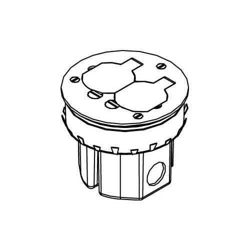 WIREMOLD 827B BRASS FLOOR BOX 2-GANG Carpet and Tile Flange (Made in U.S.A