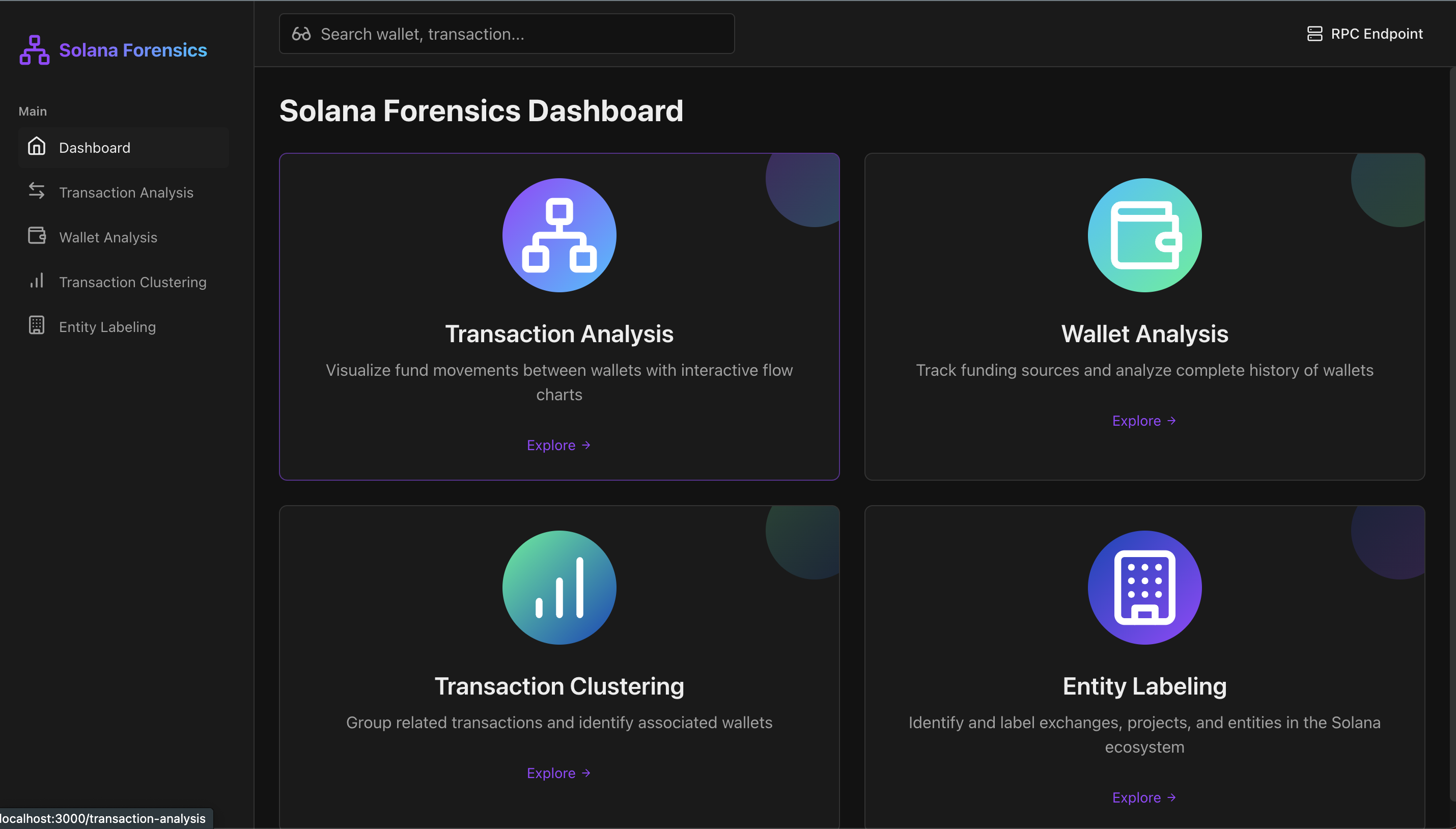 Solana Forensic Analysis Tool