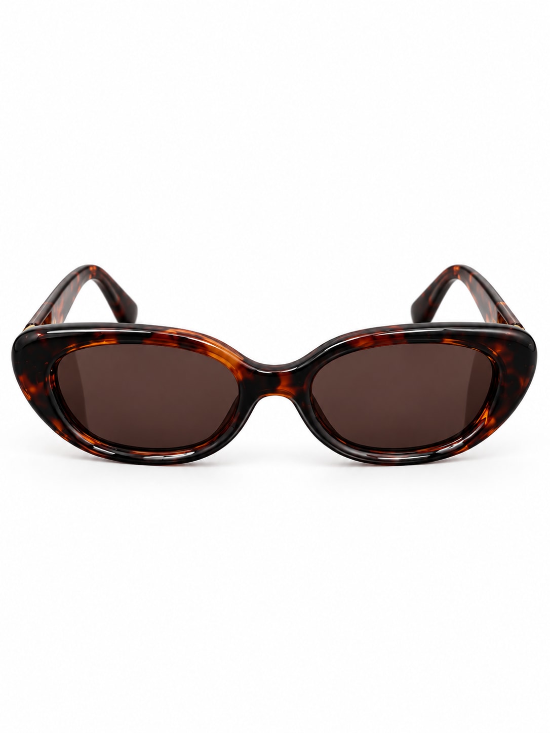 Tortoiseshell Oval Logo-Temple Sunglasses