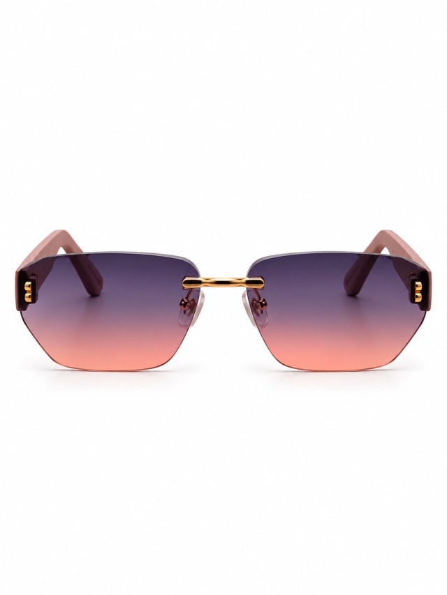 LOUIS VUITTON MONOGRAM-TEMPLE RIMLESS SUNGLASSES (PURPLE / ROSE)